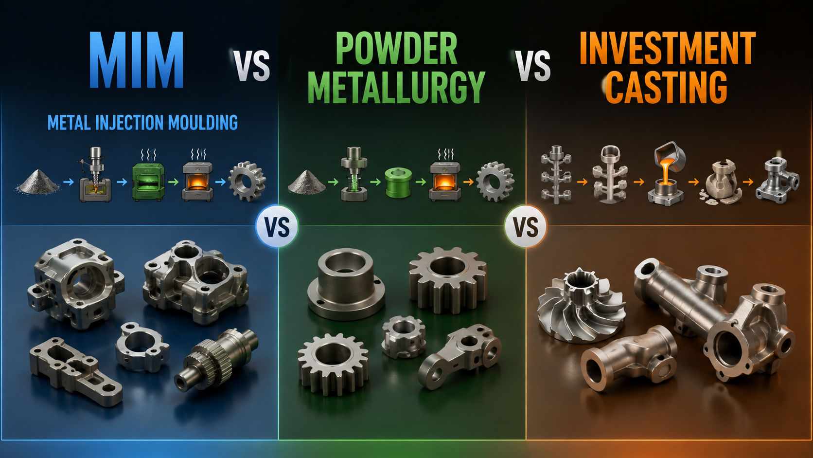 MIM vs Powder Metallurgy vs Casting